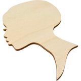 Texan Wood Crafts Small to Large Select your Size African Woman Women Face with Lashes Silhouette Head Unfinished Wood Laser Cut Cutout Shape DIY Texan Wood Crafts