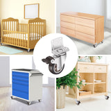 Nefish Side Mount Casters 2 Inch L-Shaped Small Rubber Caster Set of 4, Ball Bearing 360 Degree Plate Swivel Castors Wheel 600 LBS, Casters Wheels Nefish