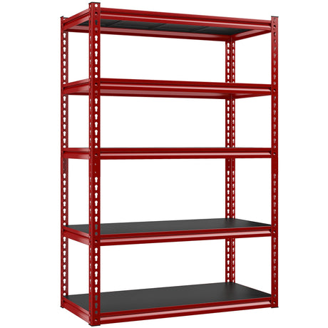 REIBII 72" Garage Shelving Heavy Duty Metal Shelving 1700 LBS Capacity Adjustable 5 Tier Garage Storage Shelves Heavy Duty Shelving, Garage Shelves REIBII