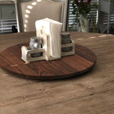 MAGIGO 18 Inches Black Walnut Wood Lazy Susan, Solid Wooden Round Kitchen Turntable Rotating Tray MAGIGO