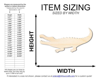 Unfinished Wood Alligator Shape | Reptile Craft Cutout | Up to 36" 6" / 1/4" - WoodArtSupply