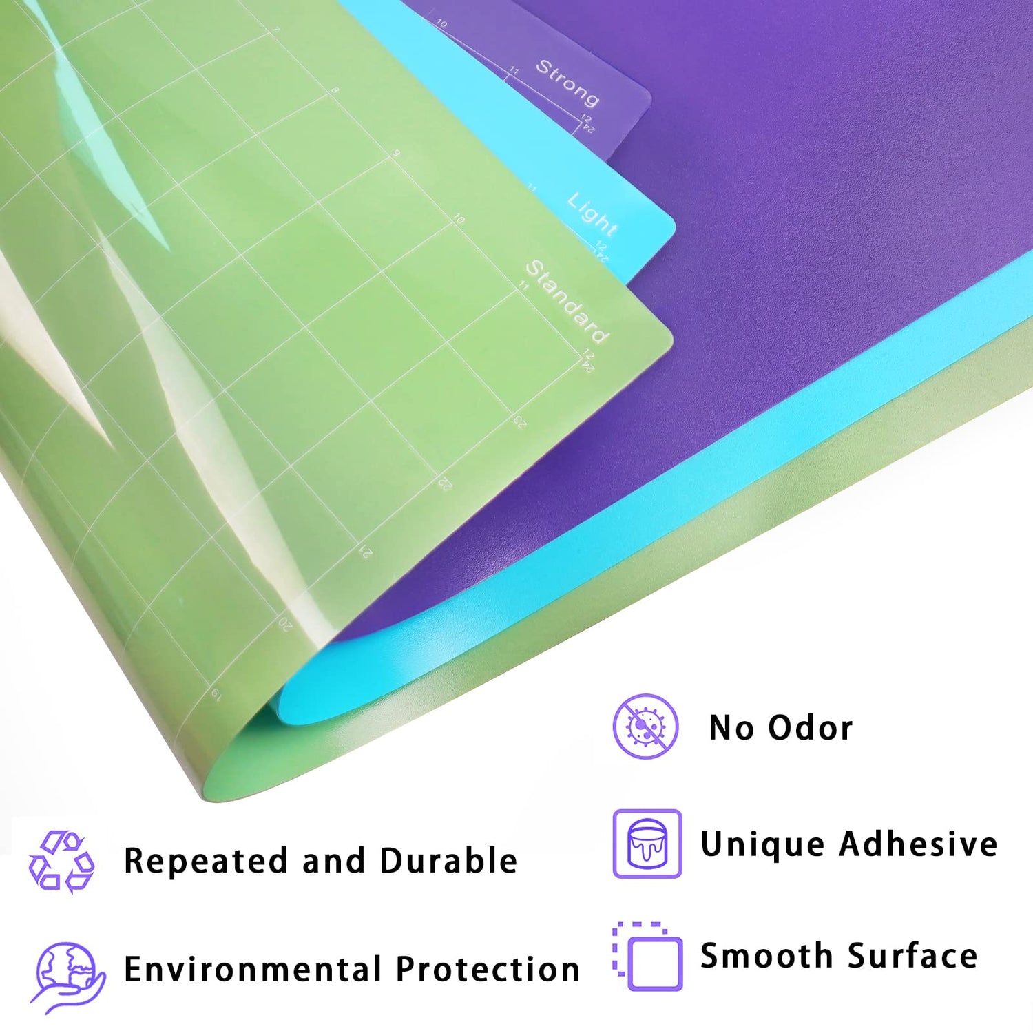 Gwybkq Cutting Mat for Cricut Explore One/Air/Air 2/Maker 5 Pack 12x24 (Standard,Light,Strong) Adhesive Sticky Grip Non-Slip Durable Variety Cutting Gwybkq