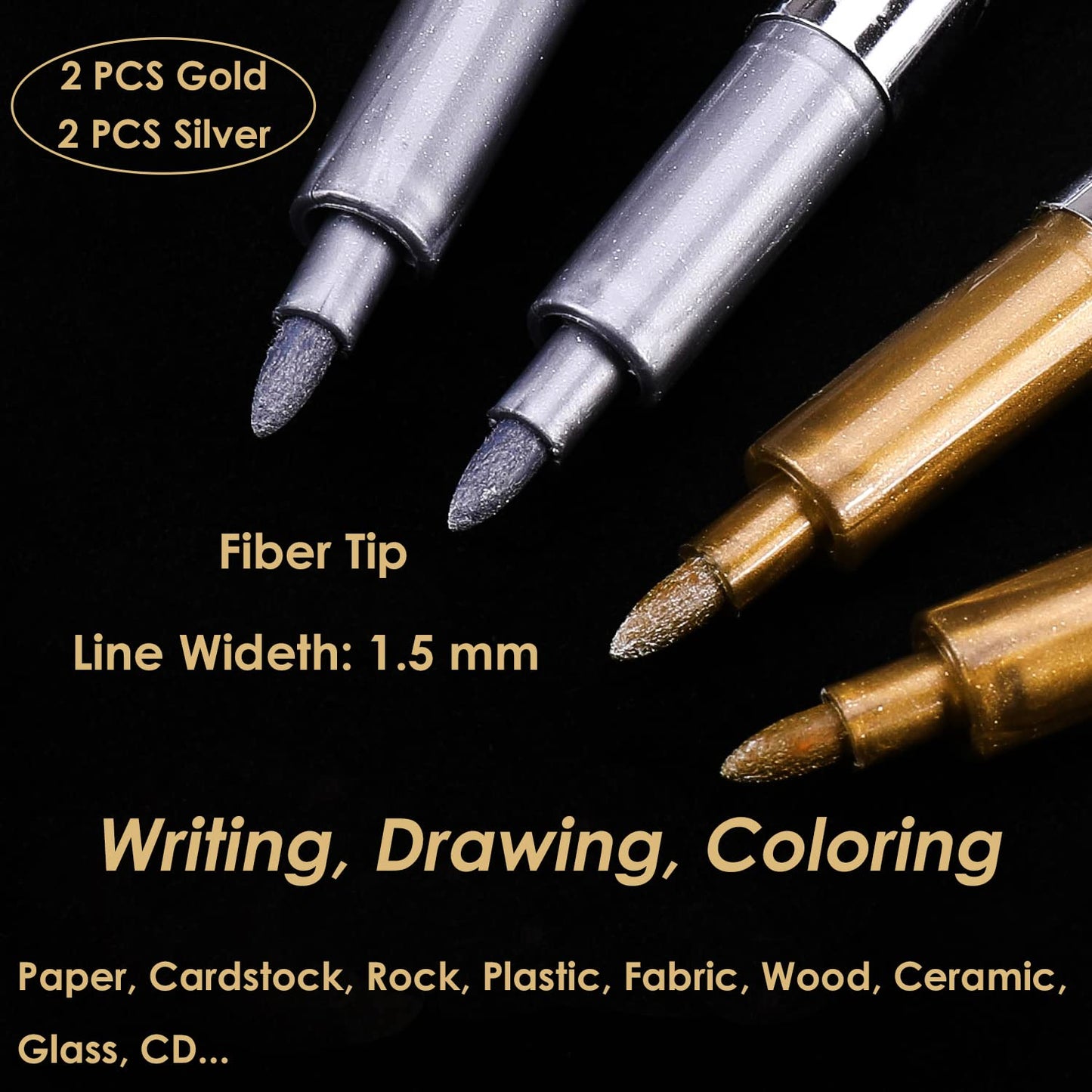 Dyvicl Silver Gold Pens and Sketching Pencils - WoodArtSupply