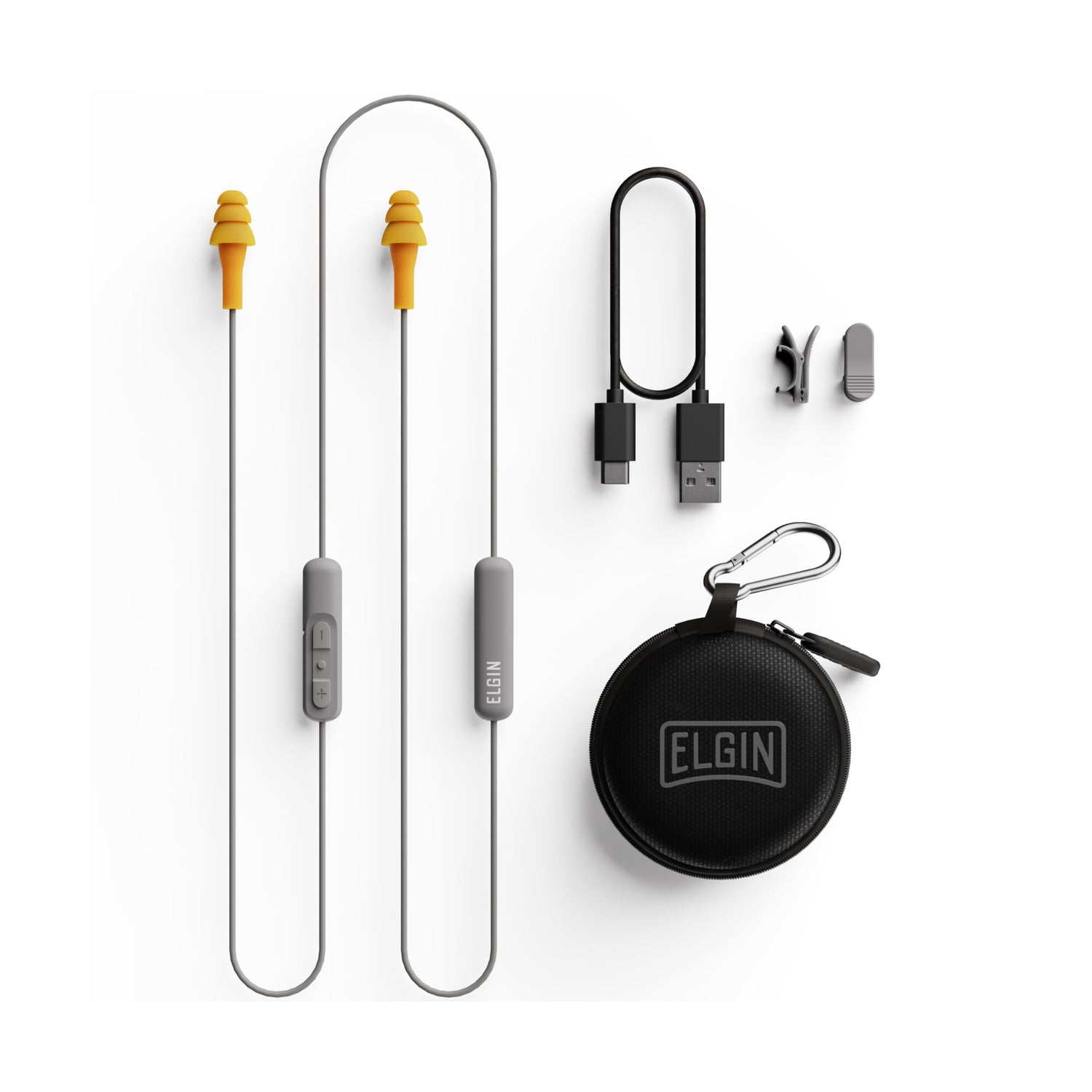 Elgin Ruckus Wireless Bluetooth Earplug Headphones, 25 dB Noise Reduction Ear Plug Earbuds, Noise Cancelling Mic, 12 Hour Battery, IP65 sweatproof, Elgin