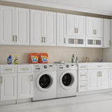 ROOMTEC Wood Wall-Mounted Cabinet,Bathroom Medicine Cabinet with Adjustable Shelves and 2 Soft-Close Doors,Laundry Storage Cabinet for ROOMTEC