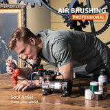 VIVOHOME Airbrush Kit with 1/5 HP Air Compressor and 3 Dual Action Professional Airbrush Gun, Gravity and Siphon Feed, Quiet Air Brush Paint Set with VIVOHOME