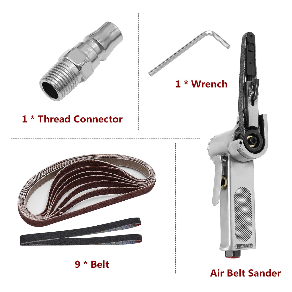 Mini Handheld Angle Grinder Industrial Pneumatic Tool Mini Air Belt Sander suitable for Spot Welding Parts Grinding, Burr Removal, Chamfering and Hoypeyfiy