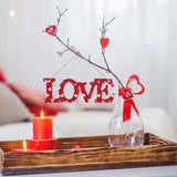 Wooden Love Letter Ornaments to Paint 7 Inch, Large Size Valentine's Day Wooden DIY Blank Unfinished Round Wood Discs Mothers Day Father's Day Sophena