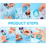 Mocoosy 134Pcs Alphabet Keychain Resin Molds Kit, Reversed Letter Number Silicone Mold Epoxy Resin Casting Molds Key Chain Making Set with 1 Hand Mocoosy
