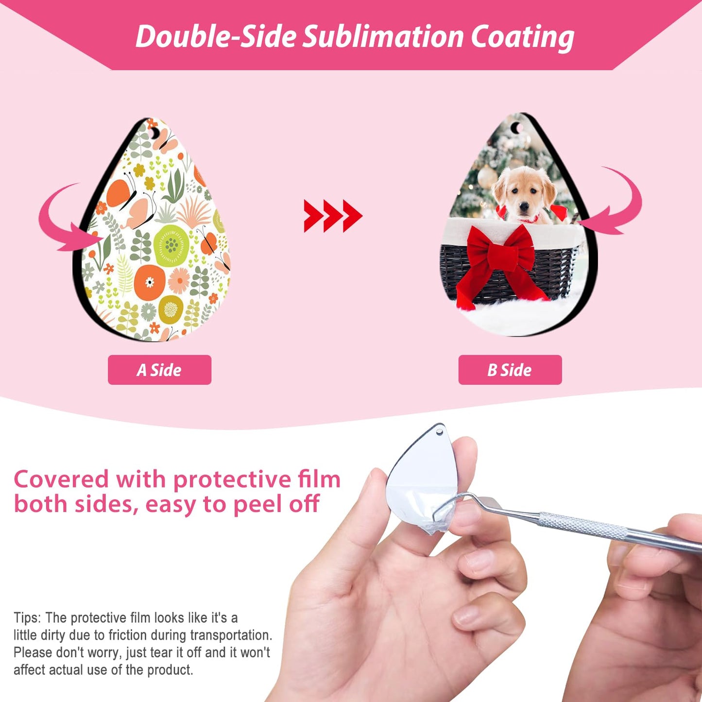 Deekypol 54 Pcs Sublimation Earring Blanks with Earring Hooks & Jump Rings, Sublimation Blanks Products Bulk for Girls Women Christmas DIY