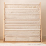 ChubanCraft Kids Wooden Bookshelf - 6-Tier Natural Pine Bookrack with Canvas Storage ChubanCraft