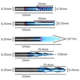Genmitsu General Purpose CNC Router Bit Collection, 1/4" Shank, Nano Blue Coating, MC10A Genmitsu