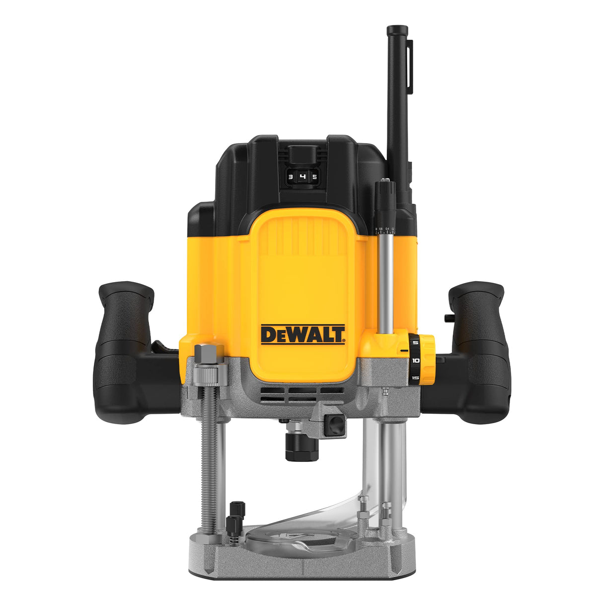 DEWALT Plunge Router 15 AMP, Includes Spindle Lock Button, 1/4” and 1/2” Collets, Built-In LED Light, Corded (DWE625) ,Yellow DEWALT