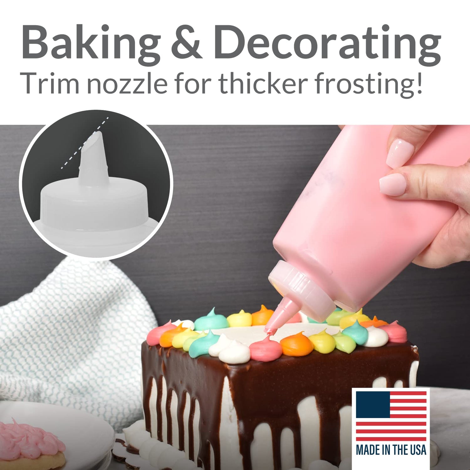 Pinnacle Mercantile Plastic Squeeze Condiment Bottles with Red Tip Cap 16-ounce Set of 6 Wide Mouth Pinnacle Mercantile