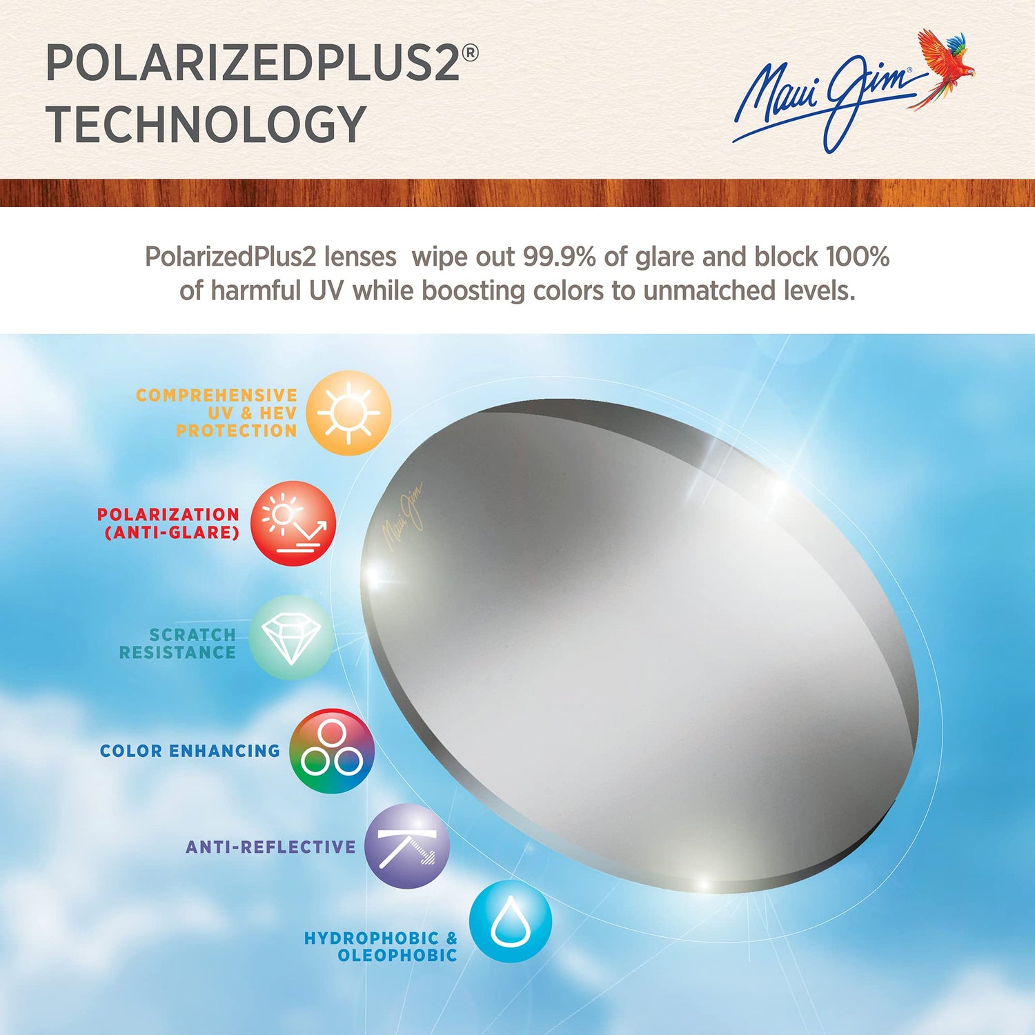 Maui Jim Men's and Women's Hookipa Polarized Rimless Sunglasses, Gloss Black/Neutral Grey, Large Maui Jim