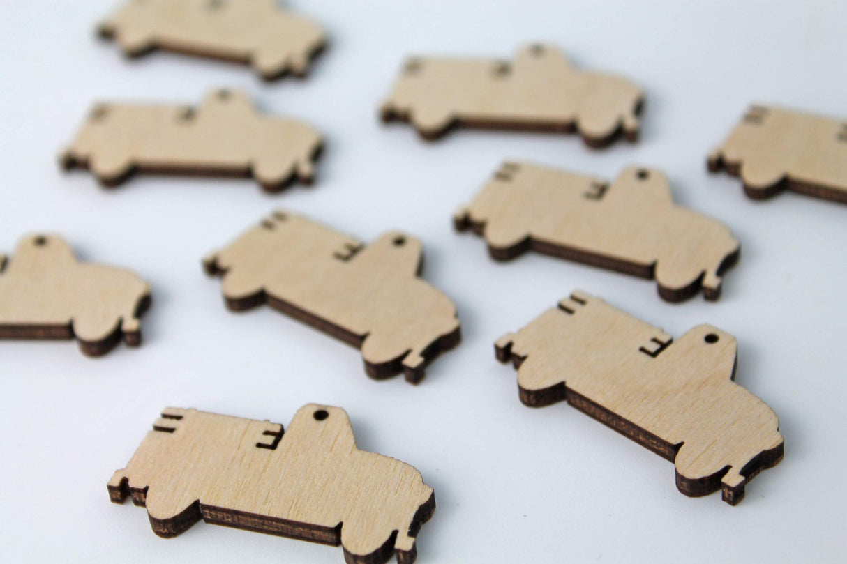 ALL SIZES BULK (12pc to 100pc) Unfinished Wood Wooden Vintage Pickup Truck Laser Cutout Dangle Earring Jewelry Blanks Charms Shape Crafts Made in Texan Wood Crafts