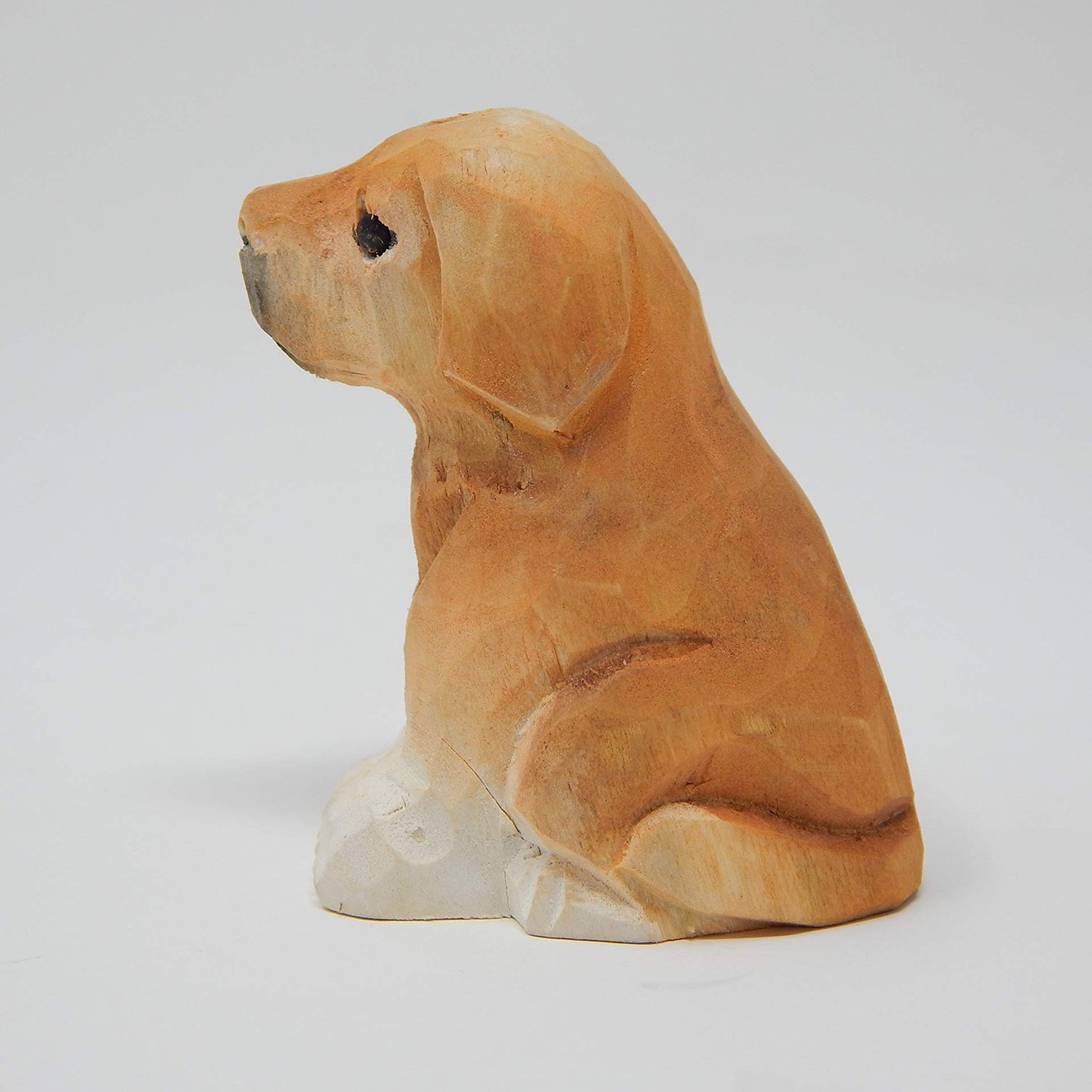 Labrador Retriever Dog Puppy Figurine Miniature Wood Carving Handmade Home Decor Small Animal Garden Statue Pet Selsela