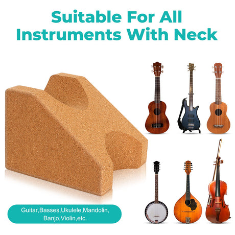 Actomall Cork Guitar Neck Rest, Guitar Neck Cradle Support Pillow, Guitar Accessories for Repair, Maintenance, Cleaning, String Instrument Luthier Actomall