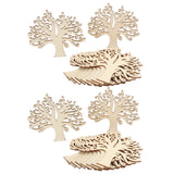 20pcs Blank Wooden Family Tree, Wood Cutout Unfinished Wood Crafts Tree Embellishments for Family Tree Weddings Christmas Ornaments HERCHR