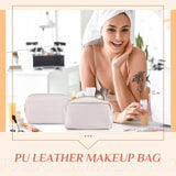 Sweetude 10 Pieces Preppy Makeup Bag Aesthetics Cosmetic Bag Purse Pu Leather Makeup Pouch Small Portable Water Resistant Zipper Toiletry Organizer Sweetude