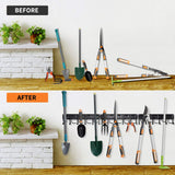 YueTong 68" All Metal Garden Tool Organizer,Adjustable Garage Wall Organizers and Storage,Heavy Duty Wall Mount Holder with Hooks for YueTong