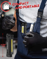 Coquimbo Tool Gifts for Men, Rechargeable LED Work Light Grill Light with Magnetic Base 5 Modes 360° Rotate (2Pack Black) Coquimbo