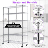 Storage Shelves 6-Tier Wire Shelving Unit Garage Shelving with Wheels 2100LBS Capacity,18" D x 48" W x 78" H Metal Shelves Storage Rack Heavy Duty Capacmkseh