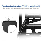 Fleximounts 3-Tier 1x4ft Garage Storage Wall Shelving 12-inch-by-48-inch per Shelf Height Adjustable Floating Shelves (Black) Fleximounts