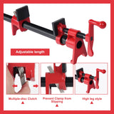 FASTORS Wood Clamps 2-Pack 3/4 Inch Pipe Clamps for Woodworking Heavy Duty with 2 Sets Pads, Install 3/4"Pipes for Use as Bar Clamps Red FASTORS