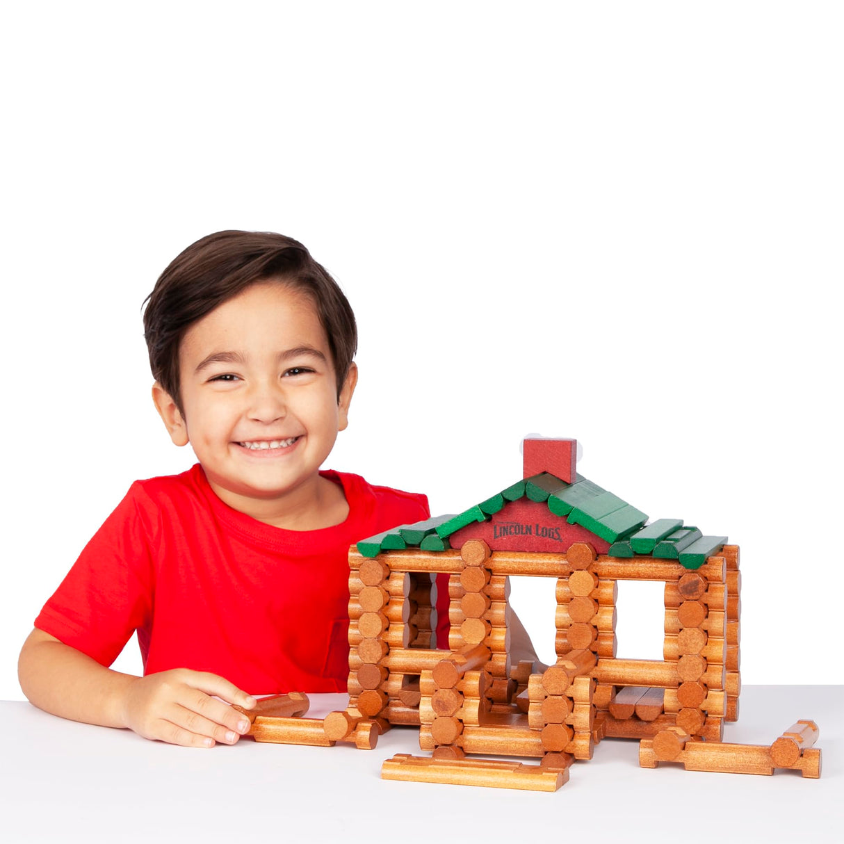 Lincoln Logs – 100th Anniversary Tin, 111 Pieces, Real Wood Logs - Ages 3+ - Best Retro Building Gift Set For Boys/Girls - Creative Construction Lincoln Logs