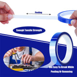 MEBMIK 4 Rolls 20mm x33m(108ft) Blue Heat Tape High Temperature Heat Resistant Tape Heat Transfer Tape for Heat Sublimation Press Vinyl,No Residue MEBMIK