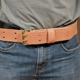 Klein Tools 5415S Tool Belt, Heavy-Duty Leather Work Belt for Contractors, Construction, Carpenters, Electricians, Framers, Ironworkers, Small Klein Tools