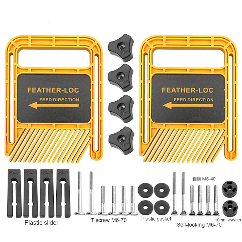 Zeglavi Extended Feather Loc Board Set 6.3inch Double Featherboards for Miter Gauge Slot Woodworking Router Tables Fences Table Saws DIY Tools - WoodArtSupply