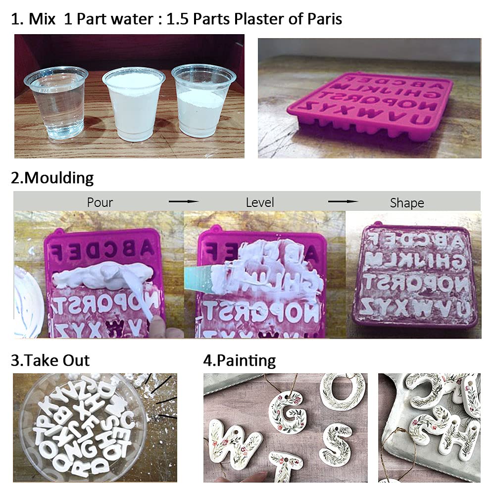  Falling In Art 1lb Plaster Of Paris Powder - Hand Mold  Casting Kit Powder