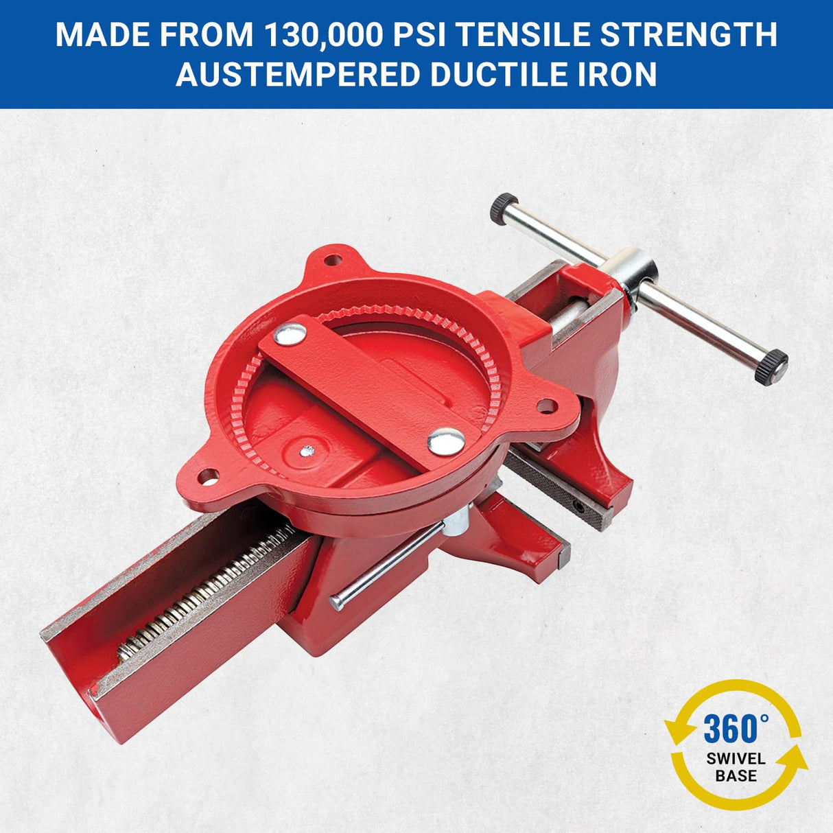 Yost Vises ADI-5 Heavy Duty Vise | 130,000 PSI Tensile Strength Austempered Ductile Iron Bench Vise | 5.5 Inch Jaw Width with a 360 Degrees Yost Vises