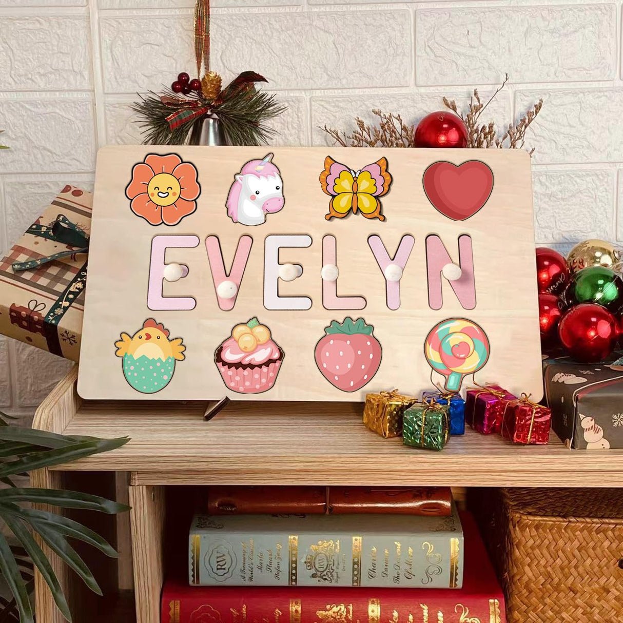 BeneCharm Personalized Name Puzzle for Kids, Easter Basket Stuffers, Easter Gifts for Baby, Personalized Baby Gifts, First Birthday Gift, Montessori BeneCharm