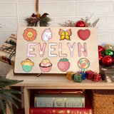 BeneCharm Personalized Name Puzzle for Kids, Easter Basket Stuffers, Easter Gifts for Baby, Personalized Baby Gifts, First Birthday Gift, Montessori BeneCharm