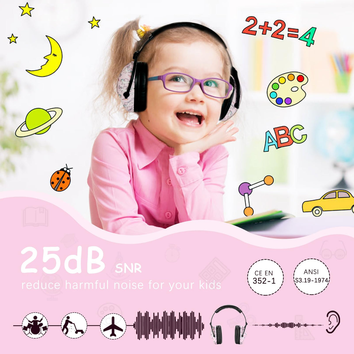 ZOHAN EM030 [Upgraded] Kids Hearing Protection Safety Earmuffs | Adjustable Ear Defenders Fit for Toddlers, Children and Young Teens ZOHAN