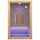 Infrared Sauna Room Wooden Canadian Hemlock Low EMF 2-3 Person 2080W Full Spectrum Sauna Room, Personal Home Spa Carbon Heater Sauna, WoodArtSupply