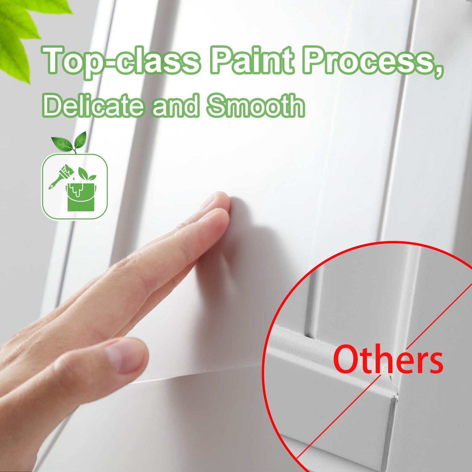 VANIRROR White Wooden Bathroom Wall Cabinet with Adjustable Shelves and Buffering Hinge Design VANIRROR