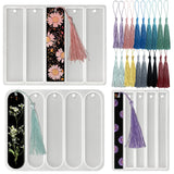 RESINWORLD Set of 3 Shiny Bookmarks Silicone Mold, Bookmark Resin Mold with Tassles, Small Medium Rectangle Bookmark Mold ResinWorld