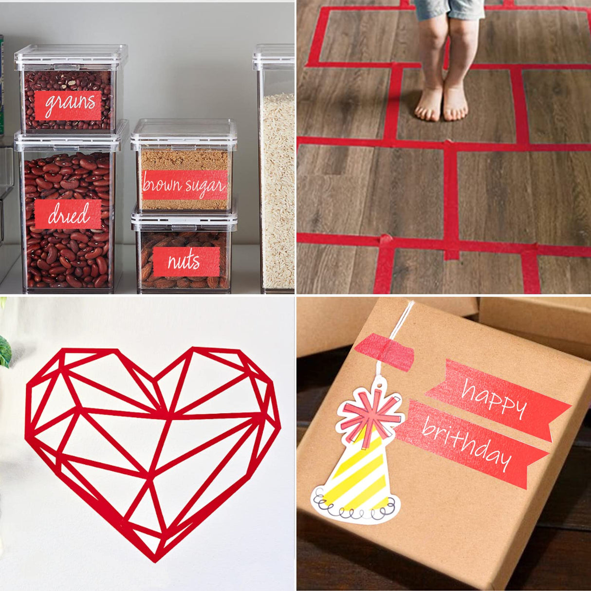 KIWIHUB Red Painters Tape,2 inch x 60 Yards - Medium Adhesive Masking Tape for Painting,Labeling,DIY Crafting,Decoration and School Projects KIWIHUB