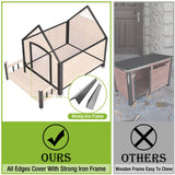 Dog House Outdoor Indoor Wooden Dog Cage with All Iron Frame Anti-Chewing for Small Medium Large Dogs Use,Raise Floor with Customized Plastic Feet GUTINNEEN