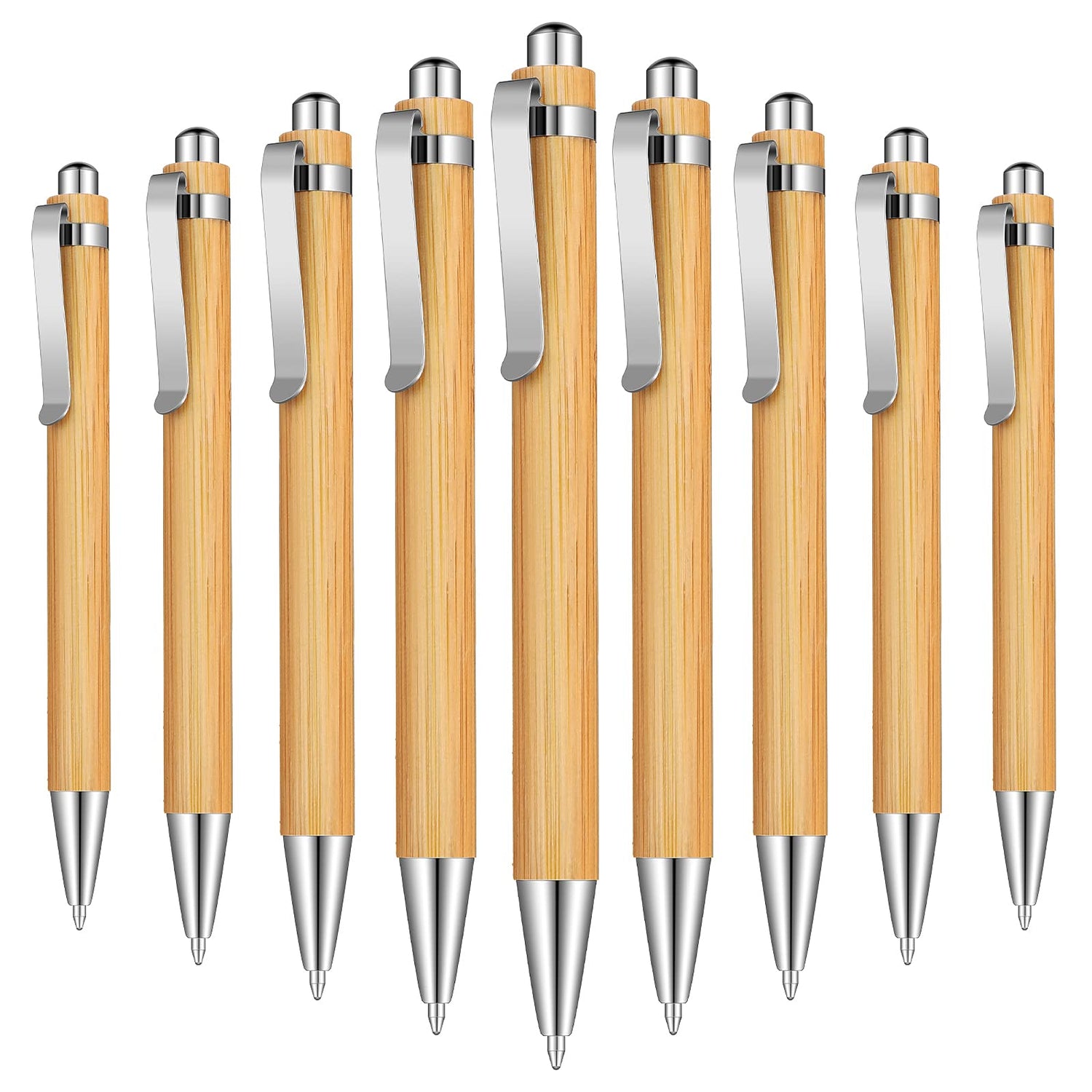 Bamboo Wooden Retractable Ballpoint Pen Black Ink 1 mm Pens Engraved Journaling Pen Refills Products Set Pens for Gifts Writing Office School Outus