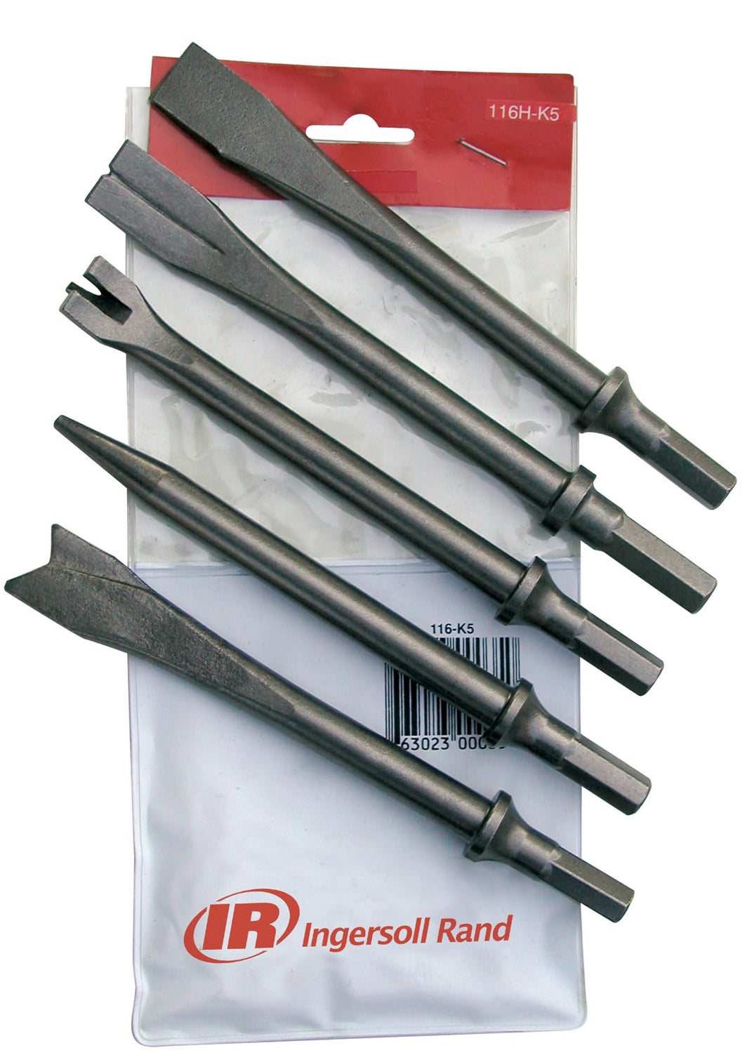 Ingersoll Rand 9500 Chisel Bit Kit for 114GQC Edge Series Air Hammer, 5 Piece Set Includes Tapered Punch, Flat Chisel, Panel Cutter, Sheet Metal Ingersoll Rand