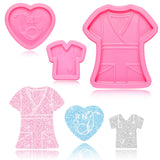 3 Pieces Nurse Silicone Mold Resin Badge Reel Mold Nurse Chocolate Mold Doctor T-shirt Heart Stethoscope Silicone Mold for DIY Chocolate Pudding, Patelai