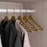 Homsee 31.5”L Armoire Wardrobe Closet with Frosted Glass Doors, Hanging Bar & 2 Drawers, Warm Grey Wooden Closet Storage Cabinet for Bedroom Homsee