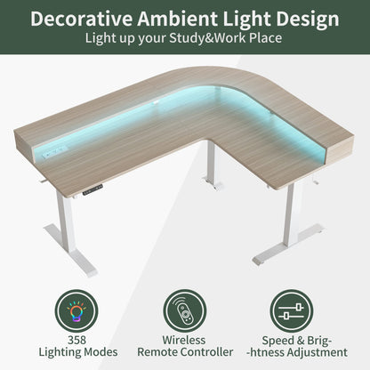 FEZIBO L Shaped Standing Desk - WoodArtSupply