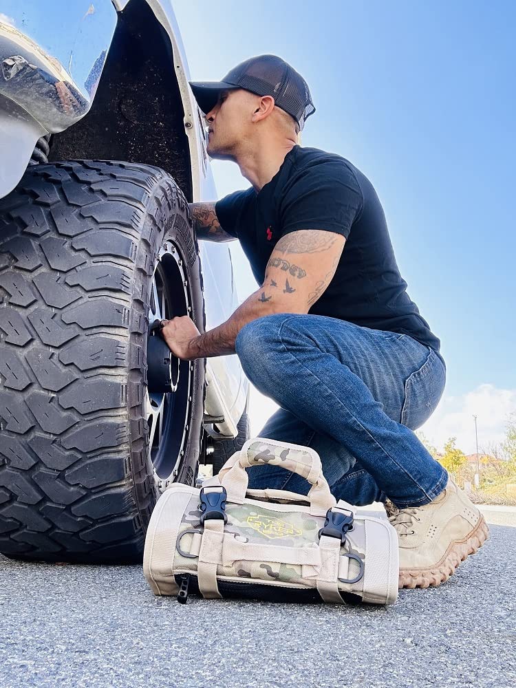 The Ryker Bag Tool Organizer - Small Tool Bag with Zipper, ToolBag W/2 Detachable Pouches - Heavy Duty Roll Up Tool Bag Organizer -Mechanic Tool Bags The Ryker Bag