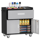 Washsemba Garage Metal Storage Cabinet for Garage with Adjustable Shelves Wheels, Rolling Tool Chest, Assembly Required, Warehouse, Basement, Tool Washsemba